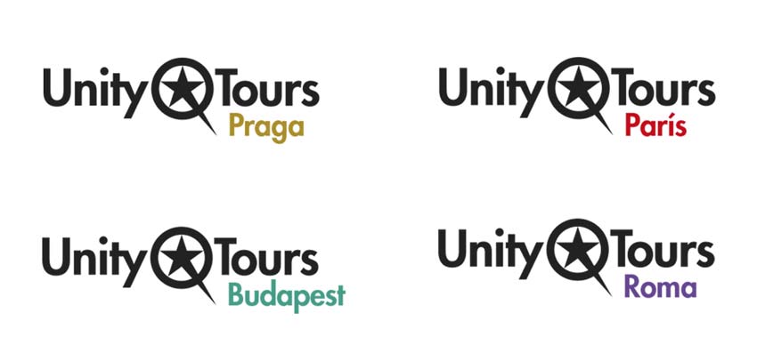 Versiones logotipo Unity Tours