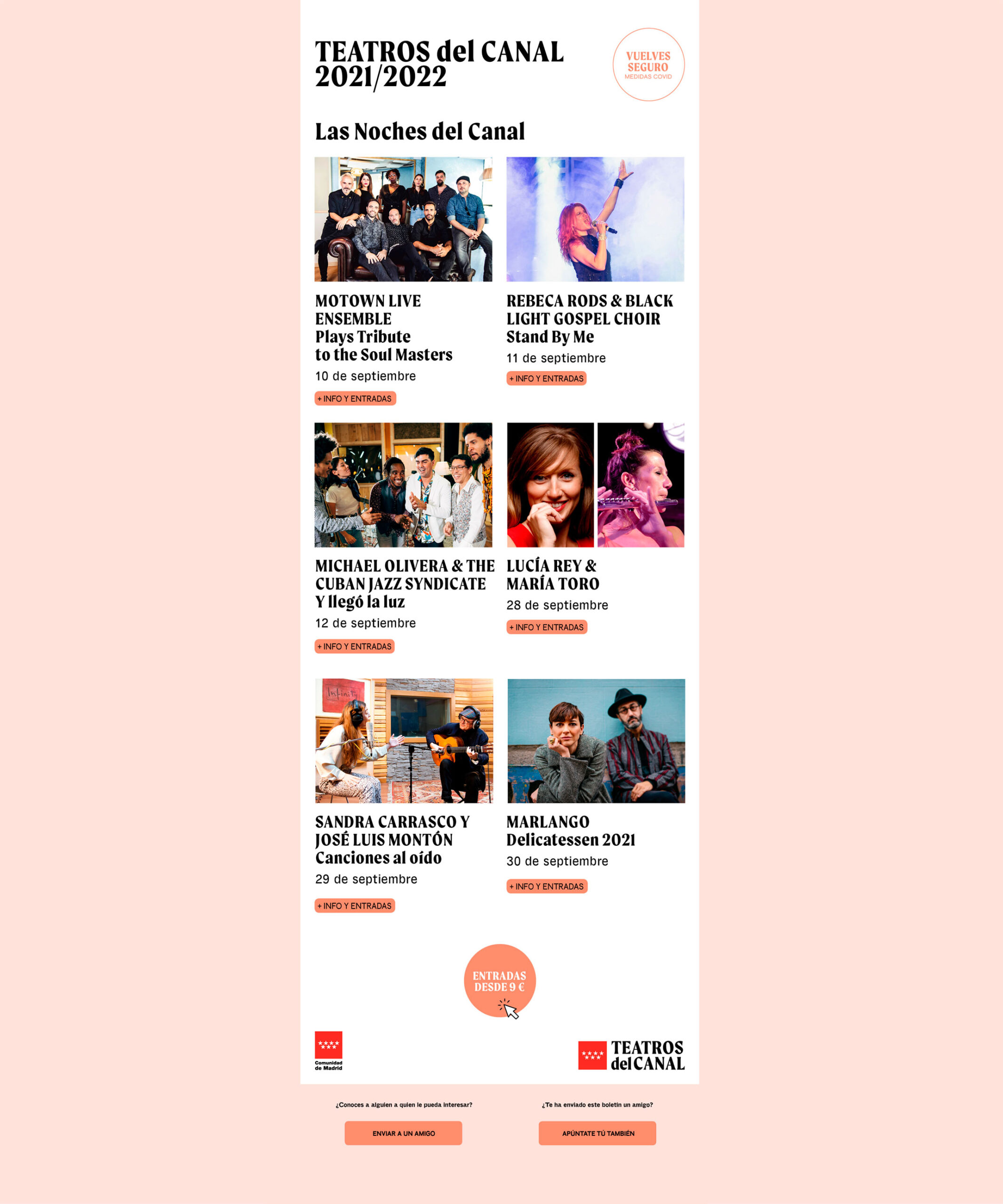 Diseño de newsletter Teatros del Canal