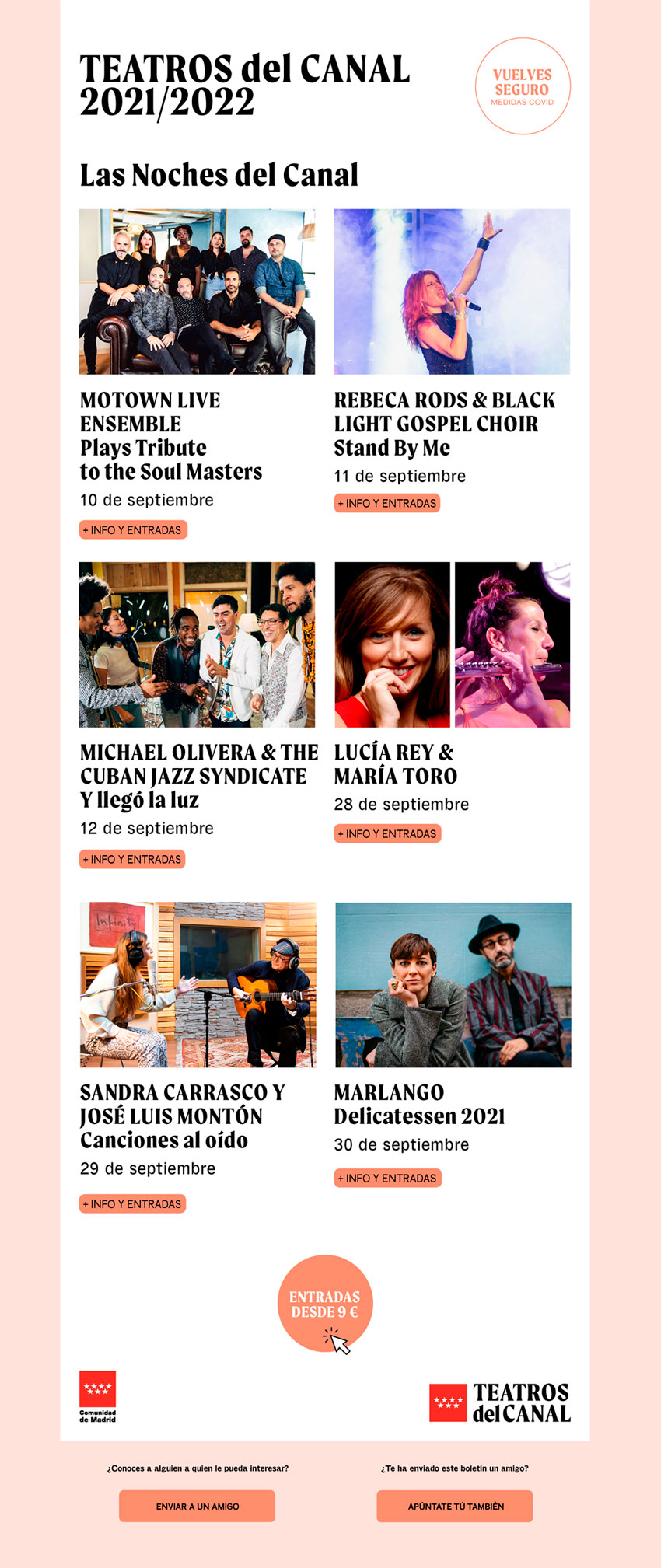 Diseño de Newsletter Teatros del Canal